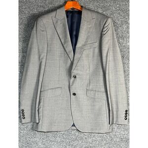NWT Hardy Amies Savile Row London Men's Grey Wool‎ Blazer Suit Jacket 38R Slim
